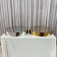 Support de fleurs miroir en acier inoxydable doré pour centre de table, idéal pour mariages, anniversaires, et fêtes prénuptiales - Vente en gros