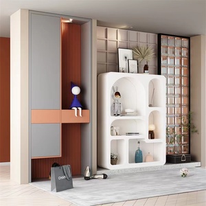 Armoire de rangement crème de style moderne et solide avec étagère pour la maison Grandes armoires de salon pour meubles de salon - Product Image 5