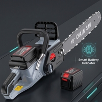 Tronçonneuse électrique sans fil sans balais 40V avec batterie au lithium, lame de 18 pouces, portable, avec affichage LED de la batterie pour la coupe du bois