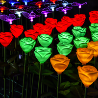 Lampe led solaire en forme de rose, éclairage d'extérieur pour le jardin, les vacances