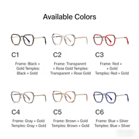 Montures de lunettes unisexes tendance en métal et TR, couleur mixte, monture carrée pleine, durables, légères, avec verres en PC, contraste rose et noir