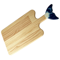 Tabla de charcutería costera de madera de caucho, tabla de cortar al por mayor con asa para restaurante