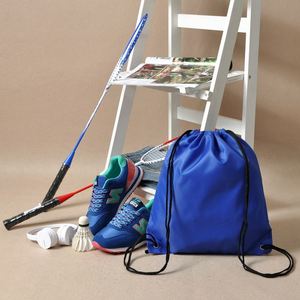 Custom Made Logo Waterproof Lady <b>Drawstring</b> <b>Backpack</b> Chain Strap 23L Capacity Black 210D Polyester Beach Theme Allright Brand - Product Image 2