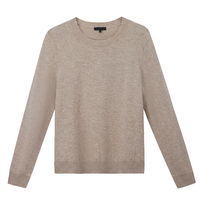 Pull en laine 100 % pure biologique pour femme, col rond, certifié GOTS, tricoté minimaliste, essentiel, style luxe discret