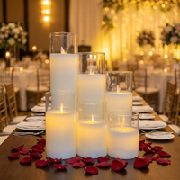 Bougies LED sans flamme en plastique pour centre de table de mariage, avec mèche mobile scintillante, télécommande, qualité optique, pour Noël et Pâques
