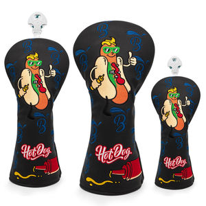 Latest Design Embroidery Funny Pattern <b>Golf</b> Club <b>Head</b> <b>Covers</b> Pu Leather <b>Golf</b> Driver Headcover - Product Image 1