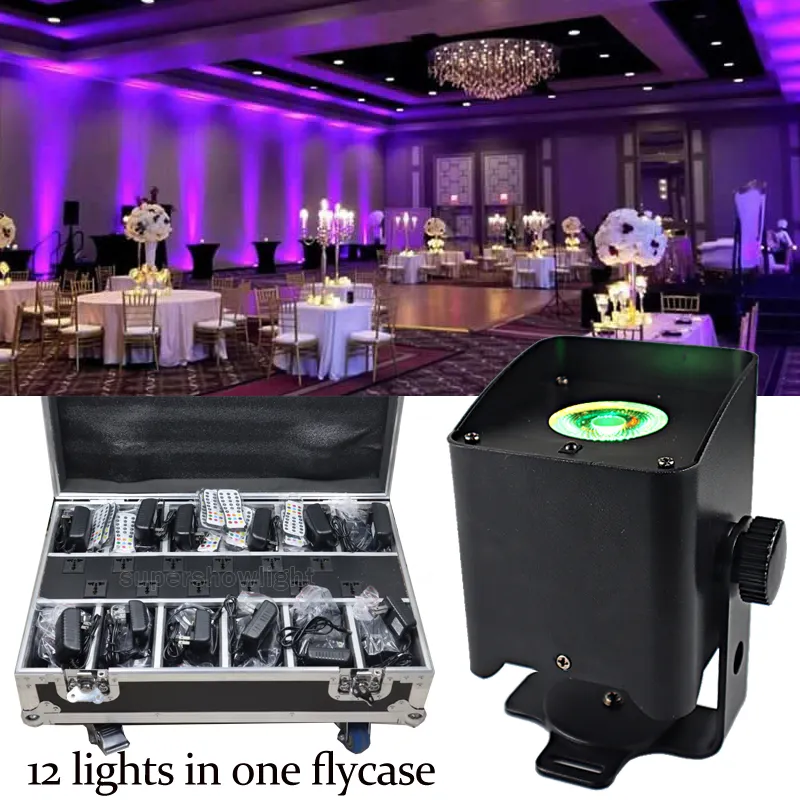 Wireless Battery Powered Pin Spotlight 12 Lichter in einem Flycase für Hochzeits feier Disco