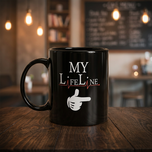 Mug à café en céramique noire, tasse à thé en céramique imprimée, mug en céramique personnalisé, tasse à café avec impression noire, mug en céramique pour le thé - Product Image 1