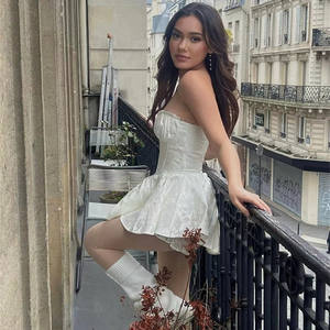 Dentelle Jacquard Bodycon Sexy <span class=keywords><strong>Bustier</strong></span> <span class=keywords><strong>Robe</strong></span> Femme Élégante Taille Haute Noble Anniversaire <span class=keywords><strong>Princesse</strong></span> <span class=keywords><strong>Robe</strong></span> - Product Image 2