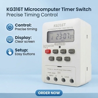 Minuteur numérique programmable KG316T, contrôle par relais 40A/30A, alimentation par batterie AC 220V 12V 24V pour connexion de circuit