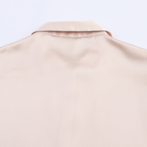 Camicetta da Donna in Raso con Colletto Rovesciato, Maniche Lunghe, Fiocco, Tinta Unita, Casual e Alla Moda in Due Colori - Product Image 6