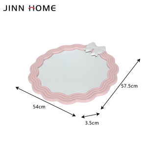 Miroir <span class=keywords><strong>rond</strong></span> en plastique de style Art déco avec motif ondulé et fonctionnalité personnalisée pour la décoration murale du salon à la maison - Product Image 2