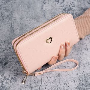 Nueva cartera larga elegante para <span class=keywords><strong>mujer</strong></span> con doble cremallera, moda japonesa y coreana de lujo, gran capacidad, plegable. - Product Image 4
