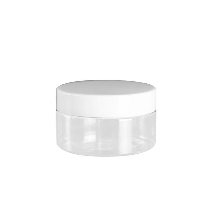 clear jar with white cap