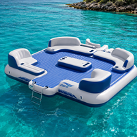 Plateforme flottante gonflable portable pour événements lacustres, quai aquatique durable pour la famille et les amis