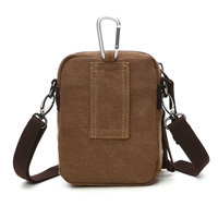 Mini petit sac à bandoulière vintage personnalisé en toile de coton lavé pour hommes et femmes