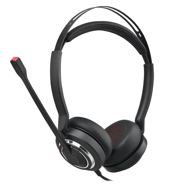 DSP Noise Cancelling Wired Stereo Call Center Headset Headphones With ENC USB Mic Telephone Headsets for Computer