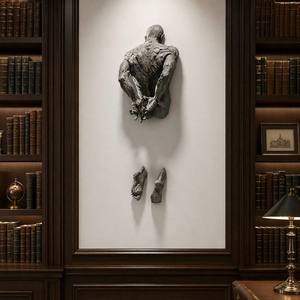 Escultura de Pared Masculina en Bronce Fundido a Mano, "<span class=keywords><strong>La</strong></span> <span class=keywords><strong>Lucha</strong></span> Silenciosa", Estatua de Bronce - Product Image 6