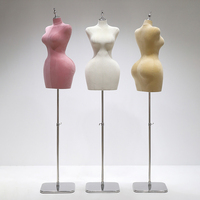 Maniquí de terciopelo de talla grande con forma de medio cuerpo, nuevo estilo, para exhibición de ropa femenina en escaparates de tiendas minoristas