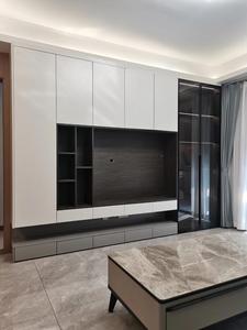 Soporte de TV de madera maciza de roble nórdico moderno, muebles negros para el hogar para sala de estar u hotel, gabinetes de oficina industriales escandinavos - Product Image 6