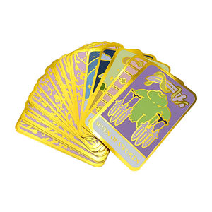 Sesiones <span class=keywords><strong>de</strong></span> adivinación impresas personalizadas, lujosa y elegante hoja <span class=keywords><strong>de</strong></span> oro <span class=keywords><strong>de</strong></span> dibujos animados, 79 <span class=keywords><strong>cartas</strong></span> <span class=keywords><strong>de</strong></span> Tarot, guía hecha <span class=keywords><strong>de</strong></span> Material <span class=keywords><strong>de</strong></span> papel duradero - Product Image 4