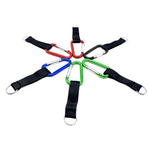 Carabiner Short <b>Polyester</b> Strap Wrist <b>Lanyard</b> Keychain Keyring With Custom Logo - Product Image 5