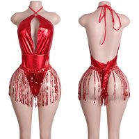 Glänzender Lackleder-Bodysuit mit Verstellbaren Trägern Erotische Dessous Exotische Tanzkleidung Sexy Performance-Kleidung Clubwear Damen-Jumpsuit