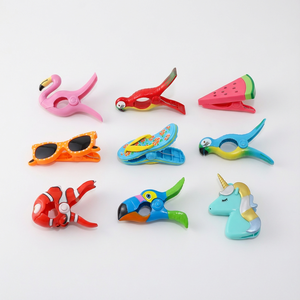 Pinces à serviettes de plage en plastique en forme d'animaux, robustes et à forte adhérence, pour chaise de plage, <span class=keywords><strong>piscine</strong></span>, croisière, pinces à linge coupe-vent - Product Image 1