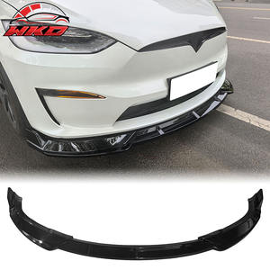 Compatible con Tesla Model X 22-25, estilo IKON, 3 piezas, alerón delantero para parachoques, negro brillante, accesorio exterior de alta calidad - Product Image 1