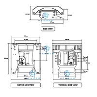 HeySea JP5080 Plat Dongkrak Hidrolik Baru untuk Motor Tempel Kapal, Braket Pengangkat Mesin Kapal, Setback 8 Inci, Lift 5 Inci untuk Penggunaan Kelautan