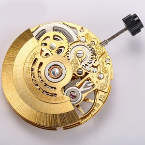 Mouvements de montres squelette personnalisés plaqués or, mouvements automatiques mécaniques ETA 2836-2, fabricants de mouvements de montres. - Product Image 3