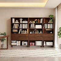 Librería moderna de madera con 9 estantes tipo cubículo, diseño modular para el hogar, la oficina y la sala de estar.