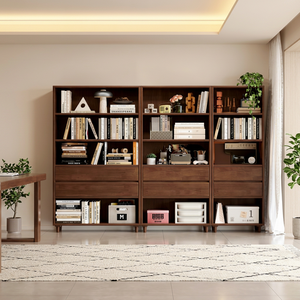 Bibliothèque moderne en bois avec 9 étagères modulaires pour la maison, le bureau et le salon - Product Image 1