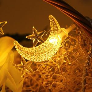 Guirnalda de <span class=keywords><strong>luces</strong></span> LED con forma de luna y estrella para el hogar, <span class=keywords><strong>luces</strong></span> de hadas con batería, <span class=keywords><strong>luces</strong></span> parpadeantes para Año Nuevo, decoraciones navideñas - Product Image 4