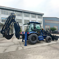 Prix d'usine 4x4 Tractopelle 4 roues motrices avec chargeur et pelle arrière 8 tonnes, Chargeuse-pelleteuse agricole