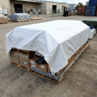 Bâche en polyéthylène tissé bleue avec œillets métalliques pour camions, navires et usage agricole
