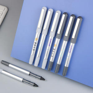 Luxus anpassbare 0,5mm glatte blaue und feine schwarze Spitze Kunststoff-Gel schreiber Grauweiß Büromaterial - Product Image 3