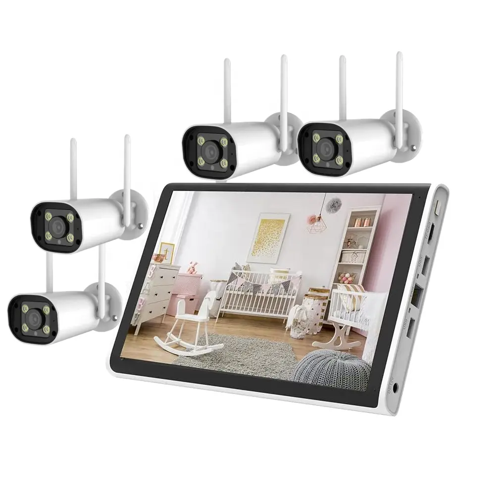 Bonne qualité caméra de surveillance Ip67 4Ch 2Ch Ip Surveillance Itachi intérieur sans fil écran Lcd Wifi Nvr Kit