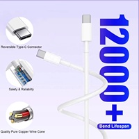 Chargeur de voyage 20 Watts, adaptateur secteur USB-C avec câble, charge rapide PD, chargeur multi-type C pour chargeur iPhone