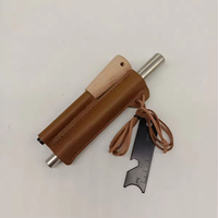 Kit de démarrage d'urgence avec étui en cuir et grattoir multifonction pour la randonnée, le camping et la survie en extérieur