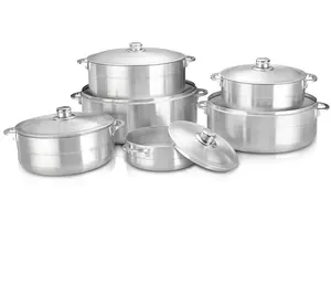 廉价批发汤料烹饪锅6件铝制炊具套装