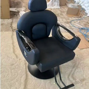 Beige&Gold All Black Reclining Styling <b>Chair</b> Salon <b>Chair</b> Barber <b>Chair</b> for Hair Salon Metal Beauty Salon Furniture - Product Image 2