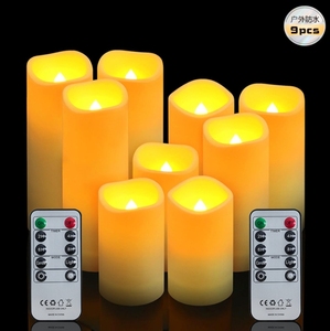 Bougies <span class=keywords><strong>LED</strong></span> étanches IP44 pour usage extérieur, en <span class=keywords><strong>plastique</strong></span>, fonctionnant avec des piles AA, bougies décoratives de jardin, lumière <span class=keywords><strong>LED</strong></span> blanc chaud - Product Image 3