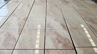 Dalles de pierre de marbre rose crème naturelle surface polie Carreaux de mur et de sol modernes comptoirs coiffeuse et table console