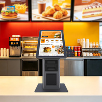 Kiosque de point de vente interactif à écran tactile de 21,5 pouces, terminal de paiement en libre-service avec imprimante de tickets et lecteur de codes-barres