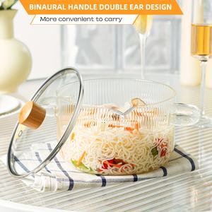 Juego de Ollas de Vidrio de Borosilicato Alto de 3L con Tapa, Nuevo en Fábrica, para Cocina Casera, Calentadores de Alimentos - Product Image 4