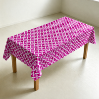 Nappe en PEVA imprimée, motif losanges magenta et blanc, 54 x 108 pouces, imperméable, rectangulaire, pour événements et cocktails