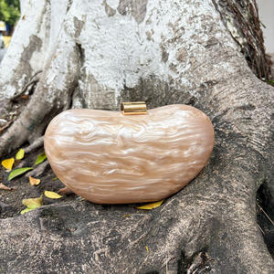 Tas dompet wanita, bentuk cangkang desain unik marmer tas malam akrilik tas tangan dompet pengantin tas pernikahan untuk pesta malam makan malam - Product Image 4