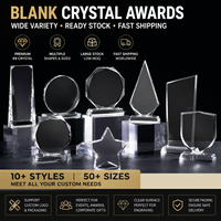 Trophée en verre cristal transparent facetté gravé au laser, de haute qualité et écologique, avec base personnalisable pour récompense d'entreprise