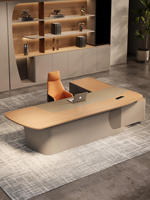 Bureau de direction moderne de luxe en forme de L, style industriel, pour PDG, usage hospitalier, appartement, maison, hôtel